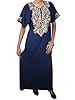 Caftan Dress Blue Floral Embroidery Kaftan Long Night Gown Medium