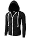 H2H Mens Fashion Lightweight Zip-up Hoodie with Pocket Of Various Colors