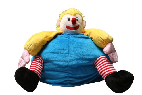 Kinzler K-11264/99 Kindersitzsack "Clown" 60 x 80 cm, ca. 200 Liter Polystyrolk&uuml;gelchen, bunt