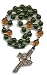 Anglican Prayer Beads, Rosary - Emerald & Amber w/Gold-filled Spacers