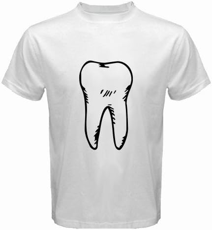 Men's Customized CAVITY DENTIST MOLAR SYMBOL 100% Cotton White T-shirt