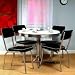 White Tables | Dining Tables Sizes - 5-Piece Retro Style Dining Set - White/Black (White Table / Black Chairs) (Sizes Vary)