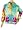 Multi Color Rainbow Tie Dye Zip Front Hoodie, drawcord hood and 2 pockets. 4 sizes,Medium