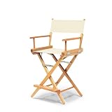 Telescope Casual World Famous Counter Height Director Chair, Natural with Varnish Frame