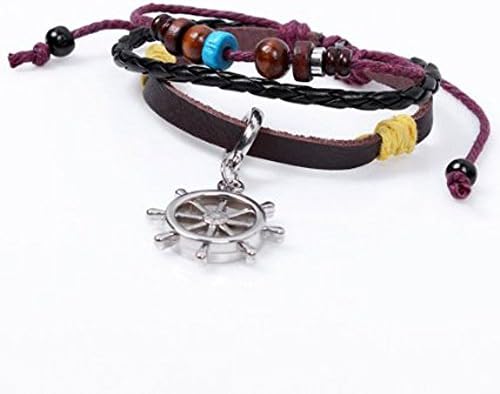 Pirates of the Caribbean Zen genuine real cow leather Bracelet Adjustable Size