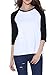 HuHot Cotton Crew Neck 3/4 Sleeve Jersey Shirt Baseball Tee Raglan T-Shirts