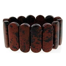 Long Cushion Bracelet - Mahogany Obsidian