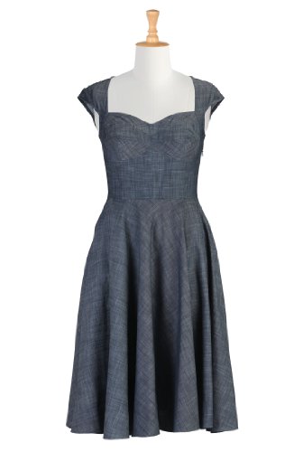 eShakti Women's Amelia dress M-8 Regular Indigo