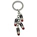 Acosta Jewellery - Red & Black Enamel - Crystal Lipstick Charm Keyring