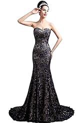 Strapless Sweetheart Mermaid Applique Lace-Up Sleeveless Summer Evening Dress/Bridesmaid Dress/Prom Dress/Party Dress/Wedding Dress  with a Court Train 