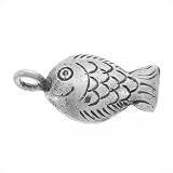 Thai Hill Tribe 96% Silver Cute Fish Pendant Charm 23mm (1)