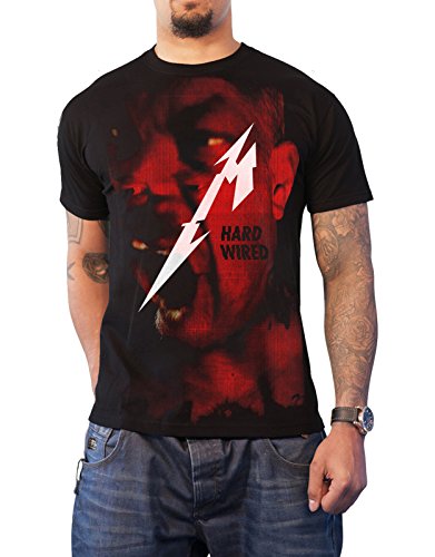 Metallica T Shirt Hardwired Jumbo Album Cover Band Logo Official Mens Black