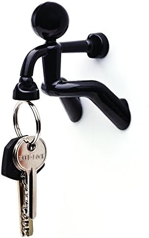 Fridge Stickers Key Hanger Strong Magnet Crafts Wall Stickers Simulate Small Man Wall Decoration (Black)