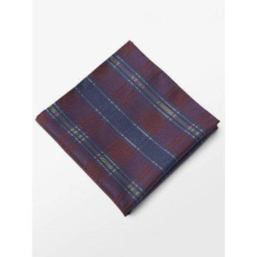 Paul Fredrick Plaid Silk Pocket Square