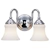 Sea Gull Lighting 40021-05 Darien Two-Light Vanity, Chrome Finish with Etched Opal Glass