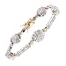 Geometric Two Tone Oval CZ Diamond Bracelet