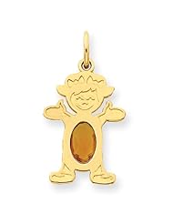 14K Girl 6x4 Oval Genuine Citrine-Nov