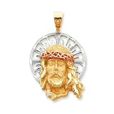 14k Tri Color Jesus Pendant