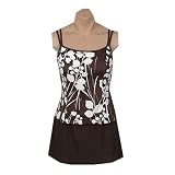 It Figures! Hip Hider Collection Leafy Print 2-piece Skirtini Style Swimsuit