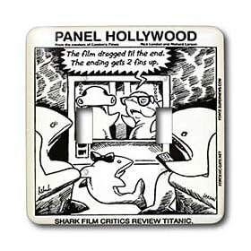 Londons Times Fish Fishing Deep Beneath Cartoons - Shark Movie Reviewers - Light Switch Covers - double toggle switch