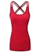 Doublju Women Sleeveless Round Neck Back Cross Strap Designed Long Tank Top