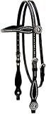 Weaver Leather Back in Black Browband Headstall with Spots