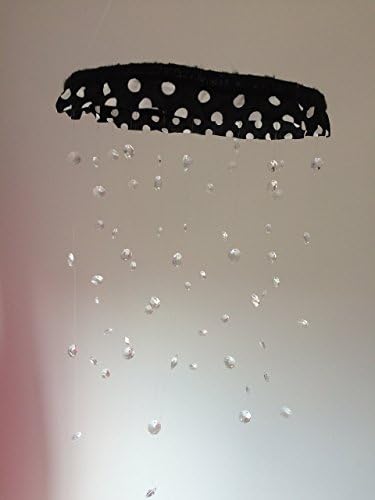black and white polka dot crystal baby mobile