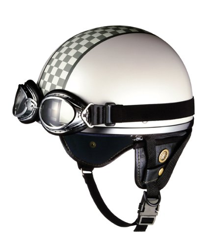 OGK KABUTO PF-4mini パールホワイトチェッカー XS