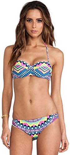 SmileDay5 Europe Sexy Bikini Swimsuit Retro Floral Halter swimsuit Size L