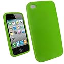 igadgitz Silikon Hülle Etui Case Schutzhülle Tasche in Grün für Apple iPhone 4 HD 16gb & 32gb + Display Schutzfolie