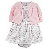 カーターズ Carter's/ 2ピースベビーソフトボディスーツドレス&カーディガンセット ピンク ワンピース 9ヶ月【並行輸入】