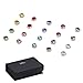 BMC 10pc Multicolor Sparkling Fashion Crystal Round Magnetic Clip On Stud Earring Set for Men/Women