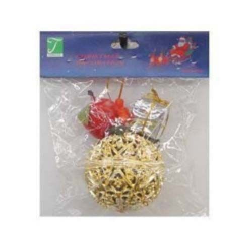 X-Mas Ornament, 3Pc With Header