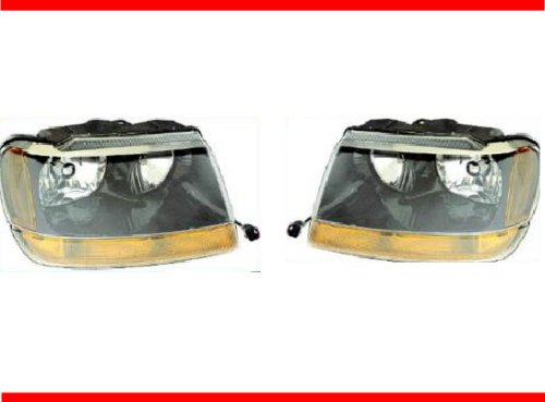 Cover image : 1999-2004 JEEP GRAND CHEROKEE LAREDO Headlight Set LH Driver and RH Passenger Headlights 99 00 01 02 03 04 (These headlamps will also fit the Limited model) 1999 2000 2001 2002 2003 2004 Left and Right Hand Headlamp Pair