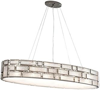 Harlowe 4-Light Linear Pendant - New Bronze Finish with Recycled Textured Ice Glass Shade