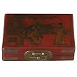 EXP Handmade Chinese Astrological Compass In Painted Red Leather Case