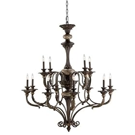 Kichler Lighting 1935CTZ 12 Light Roxton Chandelier, Colton Bronze