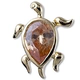 Wine Red Crystal Golden Tortoise Brooches And Pins