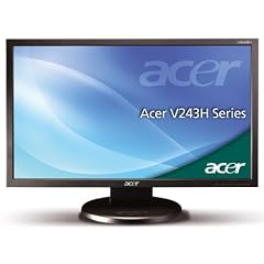 Acer V243HAbd 61 cm (24 Zoll) TFT Monitor (LCD, DVI-D, VGA, 2ms Reaktionszeit) schwarz