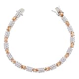 Oval Link Champagne Gemstone C.Z. Diamond Bracelet (Holiday Special)