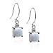  : 14K WHITE GOLD CREATED OPAL DIAMOND EARRINGS