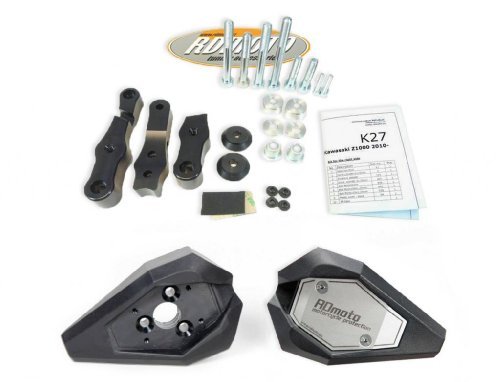 Ducati Diavel 2011-2014 RD Moto Crash Frame Sliders Protectors With Full Mounting Kit SL01 Blk/Sil