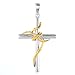 Sterling Silver 14 Karat Gold Plate and Rhodium Plated Sterling Silver Cross Pendant