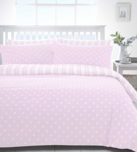 Trurro Pink DOUBLE Bedding Quilt Duvet Cover Covers, Fully Reversible Design