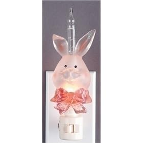 Pack of 6 Pink Easter Bunny Bubble Night Lights by Roman