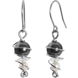 Faux Pearl Swirl Titanium Nickel Free Earrings MADE WITH SWAROVSKI ELEMENTS