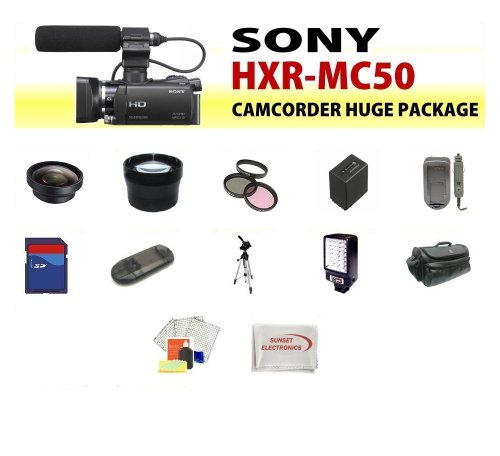 Sony Hxr-mc50 Ultra Compact Avchd Professional Camcorder + Huge 16gb Lens Accessory Package