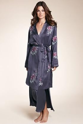 Autograph Pure Silk Floral Embroidered Dressing Gown Autograph Pure Silk Floral Embroidered Dressing Gown