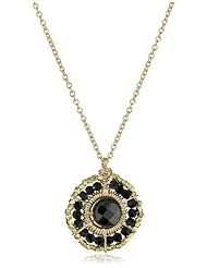 Dana Kellin Jet and Gold-plated Sterling Silver Everyday Medallion Necklace