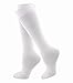 TeeHee Viscose from Bamboo Compression Knee High Socks with Rib 3-Pair (Large 10-13, White)